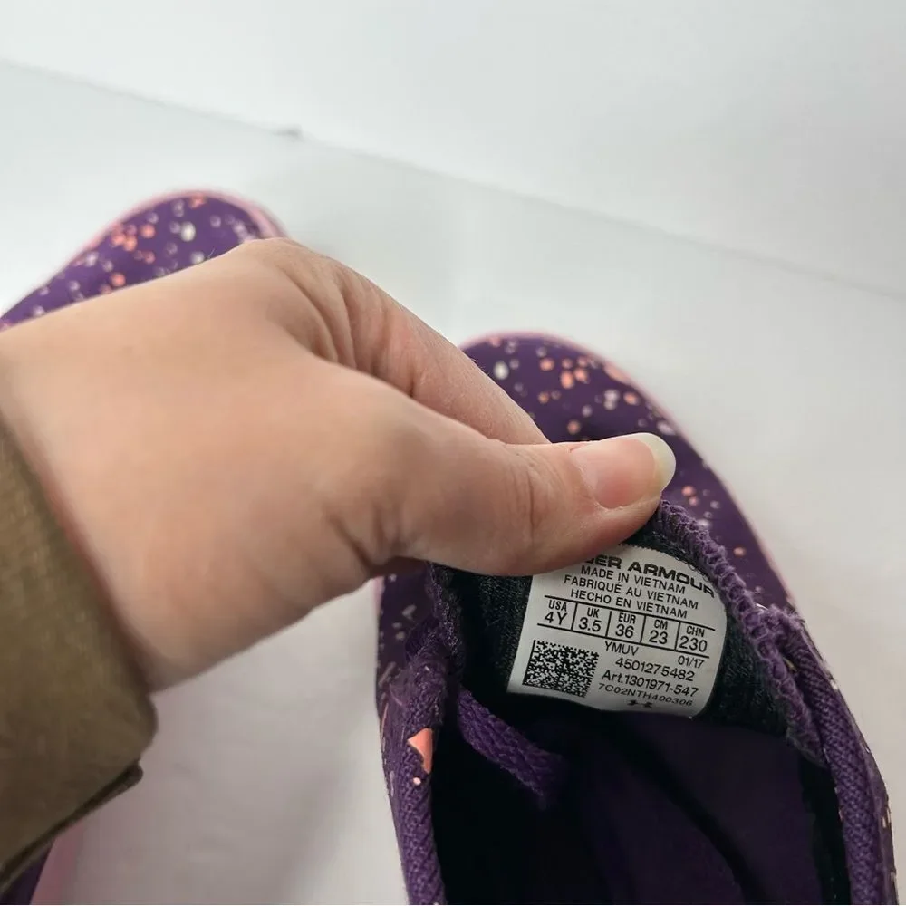 Under Armour Kids' Purple and Pink Sneakers 4Y
